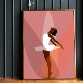Minimalistisch Black Ballerina Afroamerikanischer Poster