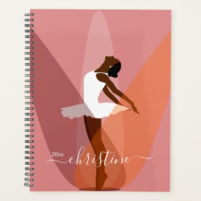 Minimalistisch Black Ballerina Moderne Illustratio Planer (Vorderseite)