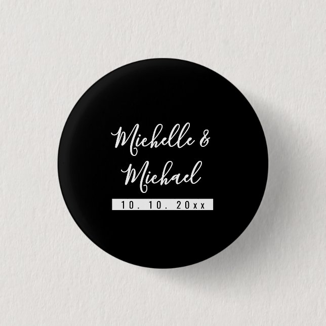 Minimalistisch Black Beruflich Modern Button (Vorderseite)
