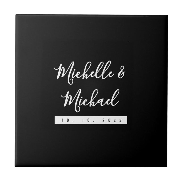 Minimalistisch Black Beruflich Modern Fliese (Vorderseite)