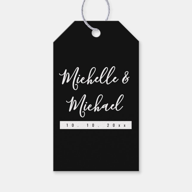 Minimalistisch Black Beruflich Modern Geschenkanhänger (Vorderseite)
