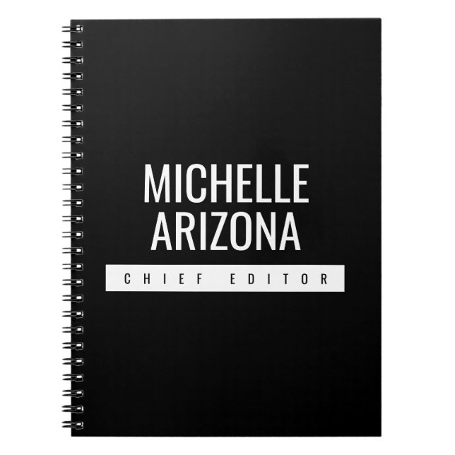 Minimalistisch Black Beruflich Modern Notizblock (Vorderseite)