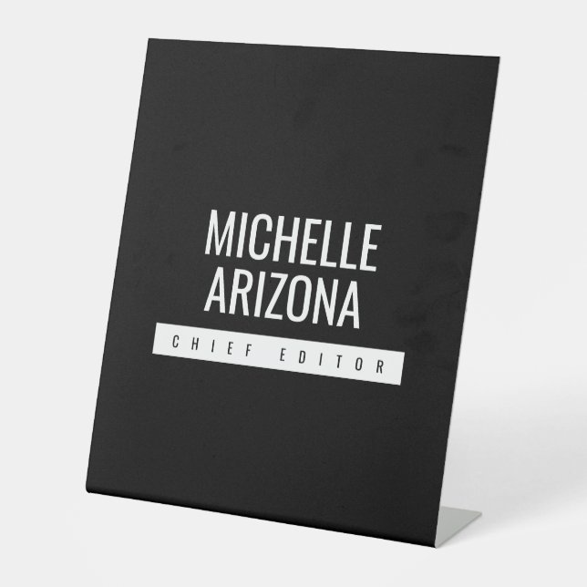 Minimalistisch Black Beruflich Modern Sockelschild (Vorderseite)