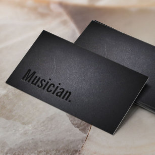 Minimalistisch Black Bold Musiker Visitenkarte