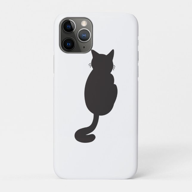 Minimalistisch Black Cat Silhouette Case-Mate iPhone Hülle (Rückseite)