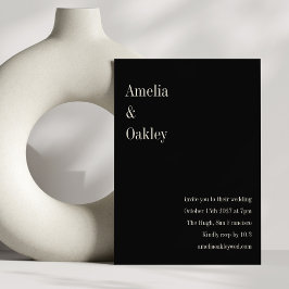 Minimalistisch Black Elegant Stilvolle Moderne Hoc Einladung