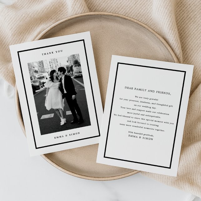 Minimalistisch Black Frame Foto Hochzeit Vielen Da Dankeskarte (Von Creator hochgeladen)