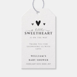 Minimalistisch Black Little Sweetheart Babydusche Geschenkanhänger
