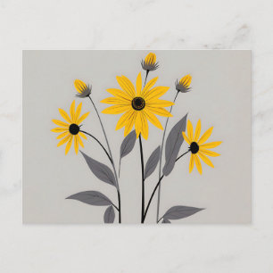 Minimalistisch Black Mit Augen Susan Blume Postkarte