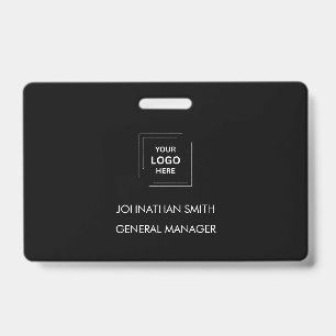 Minimalistisch Black Modern Beruflich Employee ID Ausweis