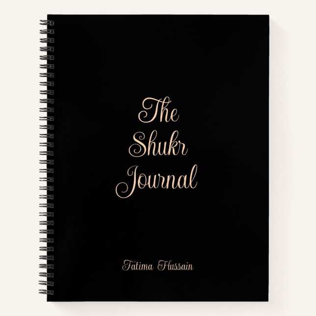Minimalistisch Black Muslim Shukr Dankeschr Journa Notizbuch (Vorderseite)