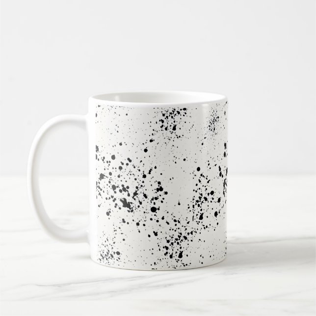 Minimalistisch Black Paint Spritzer Kaffeemaschine Kaffeetasse (Links)