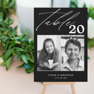 Minimalistisch Black Wedding Tischnummer Zwei Bild