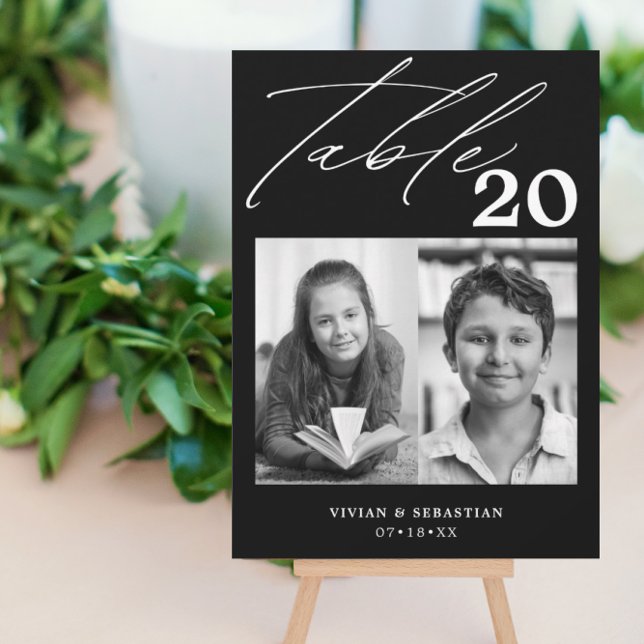 Minimalistisch Black Wedding Tischnummer Zwei Bild (Von Creator hochgeladen)