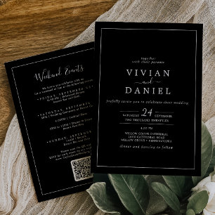 Minimalistisch   Black Weekend Events QR Code Wedd Einladung