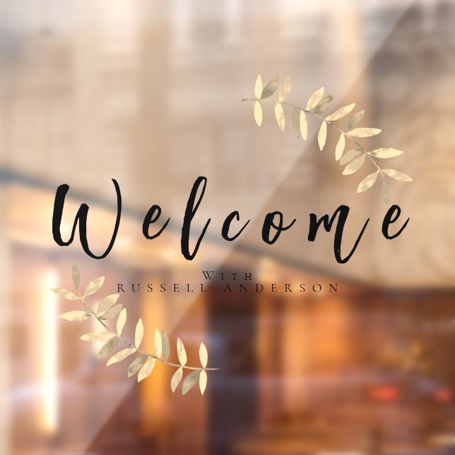 Minimalistisch Black Welome Fensteraufkleber (Blatt 2)