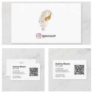 Minimalistisch Blank White Hair Stylist Visitenkarte
