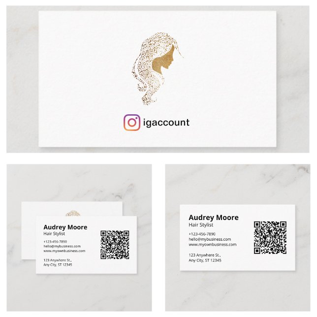 Minimalistisch Blank White Hair Stylist Visitenkarte (Minimalist Blank White Hair Stylist Business Card
)