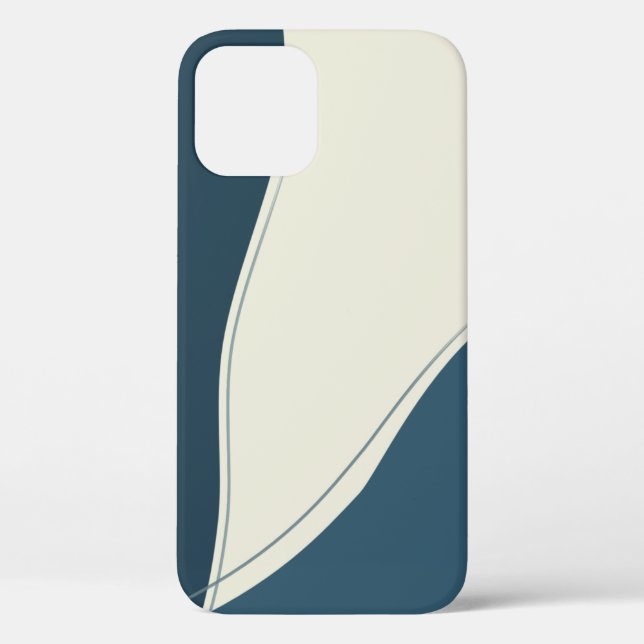 Minimalistisch Blau und Creme Abstrakt Case-Mate iPhone Hülle (Rückseite)