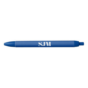 Minimalistisch-blauer Markenname für Monogramm Kugelschreiber