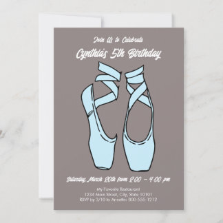 Minimalistisch Blue Ballet Geburtstagsparty Einladung