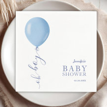 Minimalistisch Blue Balloon Oh Boy Baby Dusche