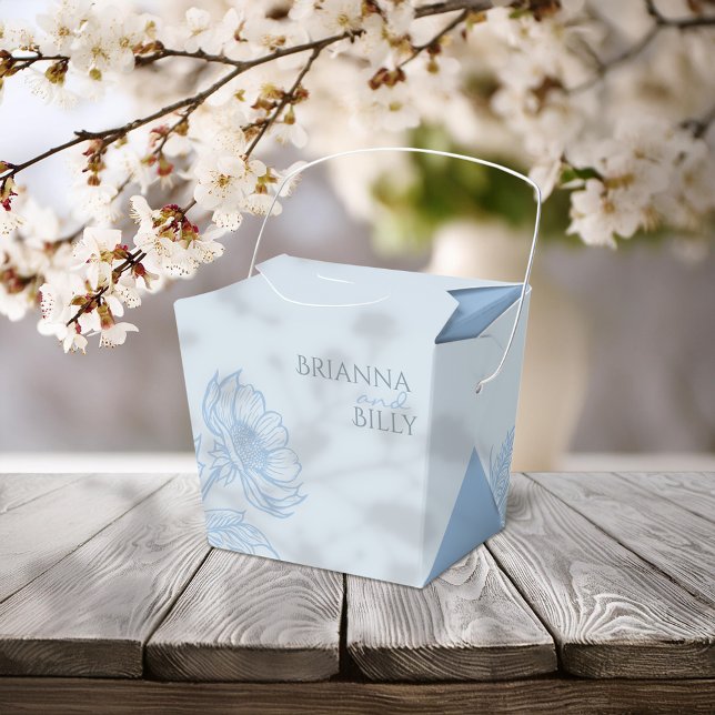 Minimalistisch Blue Floral Wedding Geschenkschachtel (Von Creator hochgeladen)