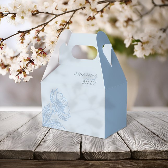 Minimalistisch Blue Floral Wedding Geschenkschachtel (Von Creator hochgeladen)