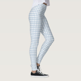 Minimalistisch Blue Gingham Kariert Pattern Leggings