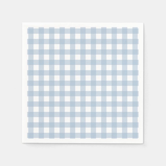 Minimalistisch Blue Gingham Kariert Pattern Serviette (Vorderseite)