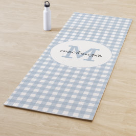 Minimalistisch Blue Gingham Kariertes Muster Perso Yogamatte