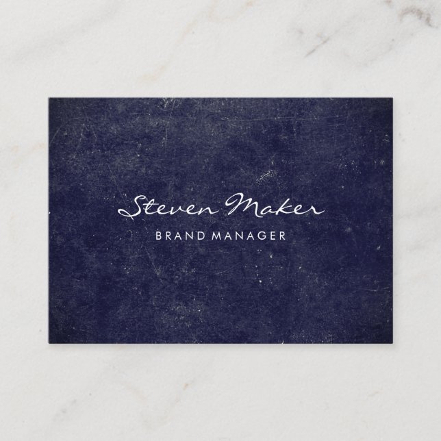 Minimalistisch Blue Grunge Visitenkarte (Vorderseite)