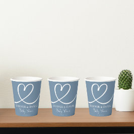 Minimalistisch Blue Handwriting Elegante Boho Pappbecher