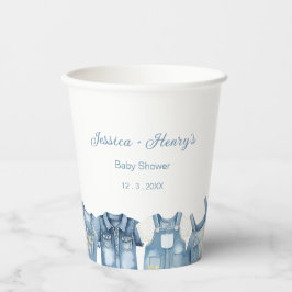 Minimalistisch Blue Jean Baby Shower Denim Pappbecher