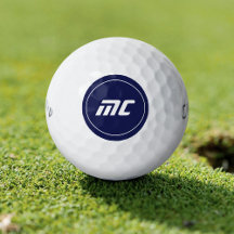 Minimalistisch Blue Monogram Movie Name Golf Balls
