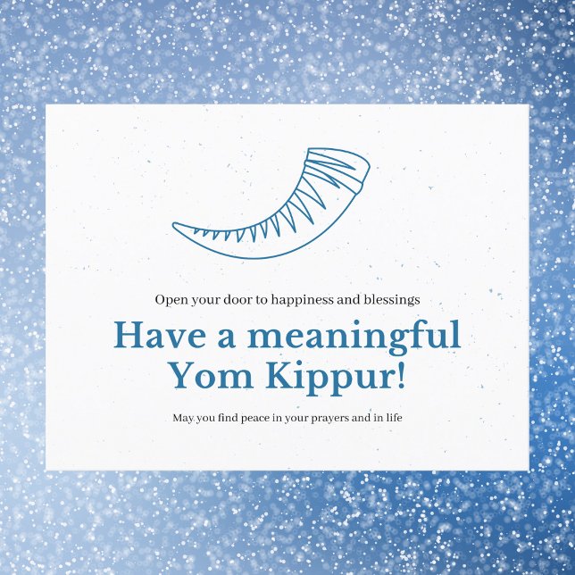 Minimalistisch Blue Shofar bedeutsames Yom Kippur Postkarte (Von Creator hochgeladen)