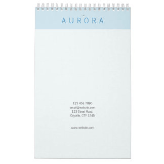Minimalistisch Blue Two-Tone Kalender