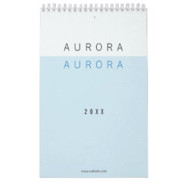 Minimalistisch Blue Two-Tone Kalender