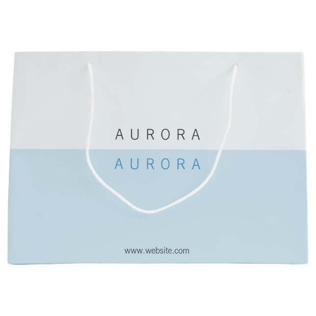 Minimalistisch Blue Two-Tone-Visitenkarte Große Geschenktüte (Vorderseite)