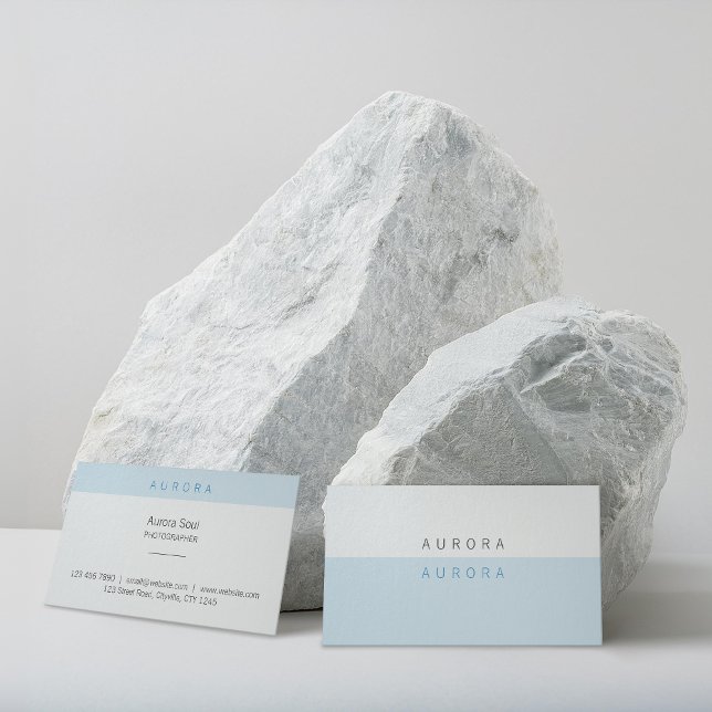 Minimalistisch Blue Two-Tone-Visitenkarte Visitenkarte (Von Creator hochgeladen)