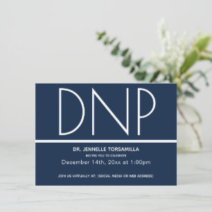 Minimalistisch Blue Virtual DNP Graduation Party Einladung
