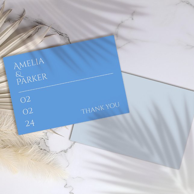 Minimalistisch Blue Wedding Dankeschön Card Dankeskarte (Von Creator hochgeladen)