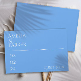 Minimalistisch Blue Wedding Guest Book Gästebuch