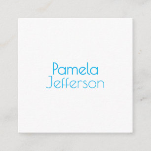Minimalistisch Blue & White Beruflich Modern Name Begleitkarte