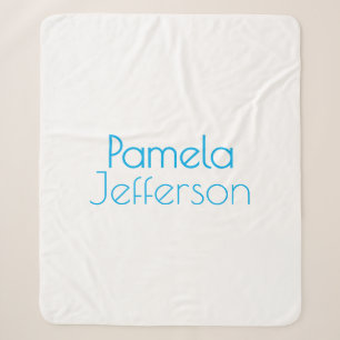 Minimalistisch Blue & White Beruflich Modern Name Sherpadecke