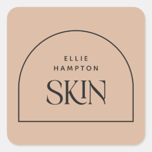 Minimalistisch Blush Arch Beauty Business Quadratischer Aufkleber