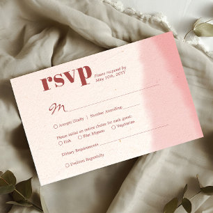 Minimalistisch Blush & Bloom Bold Script Hochzeit RSVP Karte