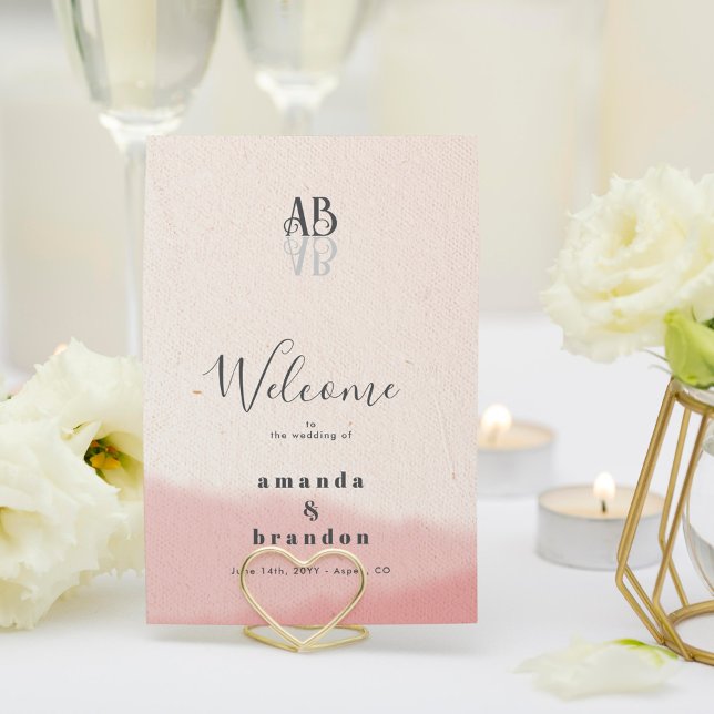 Minimalistisch Blush Bloom Bold Script Wedding Pro (Von Creator hochgeladen)