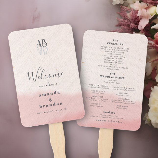 Minimalistisch Blush Bloom Bold Script Wedding Pro Fächer (Von Creator hochgeladen)