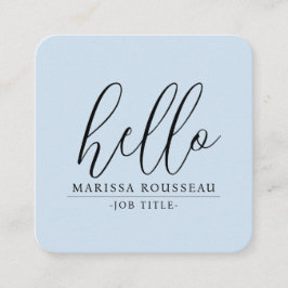 Minimalistisch Blush Blue Hallo QR Code Social Med Quadratische Visitenkarte
